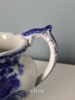 Johnson Bros Kenworth Flow Blue Pitcher Antique Victorian English 1890- 1910