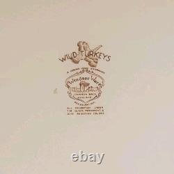 Johnson Bros Large 20 WILD TURKEYS Serving Platter Windsorware Oval/Rectangle
