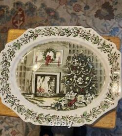 Johnson Bros Merry Christmas 17.5 Oval Serving Platter Made In England Mint Con