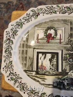 Johnson Bros Merry Christmas 17.5 Oval Serving Platter Made In England Mint Con