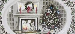 Johnson Bros Merry Christmas Fireplace Tree Oval Platter England Holiday 20 EXC