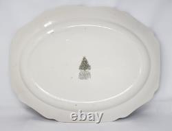Johnson Bros Merry Christmas Fireplace Tree Oval Platter England Holiday 20 EXC