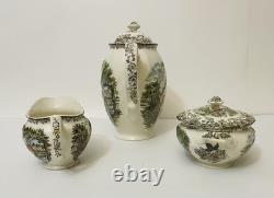 Johnson Bros. Mill Stream 16 Pc. Coffee Set Pot Sugar Creamer Cup Sets & Lids