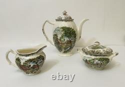 Johnson Bros. Mill Stream 16 Pc. Coffee Set Pot Sugar Creamer Cup Sets & Lids