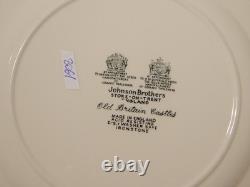 Johnson Bros Old Britain Castle Rare Service 6 Dinner Plates Semi Porcelain Blue