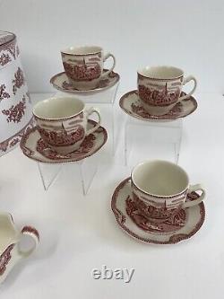 Johnson Bros Old Britain Castles 13 Pc Tea Set Teapot/Cream Sugar/Cups/Saucers