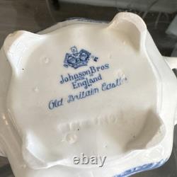 Johnson Bros Old Britain Castles Blue White 5pc Tea Set Teapot Creamer