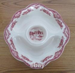 Johnson Bros. Old Britain Castles Chip & Dip Serving Platter Pink