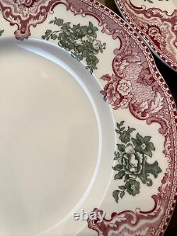 Johnson Bros Old Britain Castles Christmas Accent Dinner Plate Set of 4 RARE