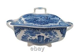 Johnson Bros Old Britain Castles Large Soup Tureen Blue Transferware