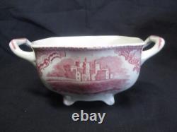 Johnson Bros Old Britain Castles PINK Double Handle Sugar Earthenware