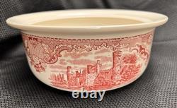 Johnson Bros Old Britain Castles PINK Round Covered Casserole Baking DISH Bowl