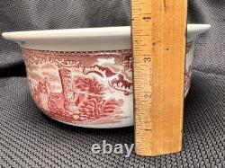 Johnson Bros Old Britain Castles PINK Round Covered Casserole Baking DISH Bowl