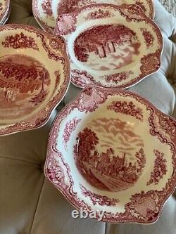 Johnson Bros Old Britain Castles Pink Blarney Castle 10 Dining set of 13 plates