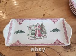 Johnson Bros. Old Britain Castles Pink Christmas 15 Tray (12) Sq. Accent Plates
