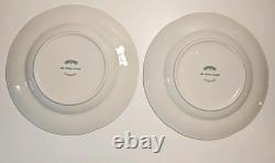 Johnson Bros Old Britain Castles Pink Christmas 2 Dinner Plates Green Tree 10.5