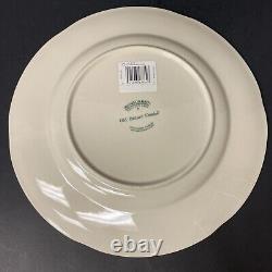 Johnson Bros Old Britain Castles Pink Christmas 4 Dinner Plates Green Tree 10.5