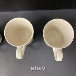 Johnson Bros Old Britain Castles Pink Christmas 4 Mugs Green Tree NOS