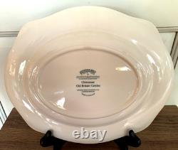 Johnson Bros Old Britain Castles Pink Christmas Tree 11 Oval Platter EUC