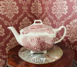 Johnson Bros Old Britain Castles Pink Teapot, Creamer And Sugar New