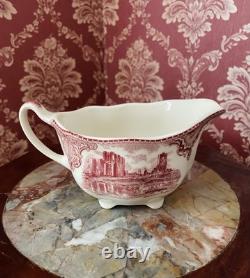 Johnson Bros Old Britain Castles Pink Teapot, Creamer And Sugar New