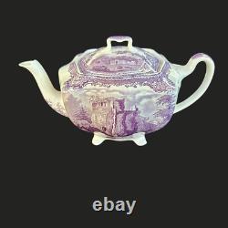 Johnson Bros. Old British Castles Vintage Lavender Purple Teapot Collectible
