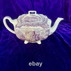Johnson Bros. Old British Castles Vintage Lavender Purple Teapot Collectible