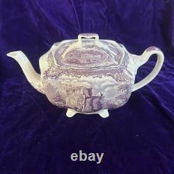 Johnson Bros. Old British Castles Vintage Lavender Purple Teapot Collectible