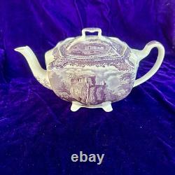 Johnson Bros. Old British Castles Vintage Lavender Purple Teapot Collectible