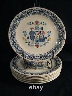 Johnson Bros. Old Granite Hearts & Flowers Dinner Plates Eight