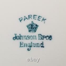 Johnson Bros Pareek JB325 6 Dinner Plates Floral Bouquet Gold Scrolls England