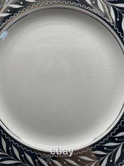 Johnson Bros Pareek Rockwell Silver Luster Set 12 Dinner 8 Salad 12 Demitasse