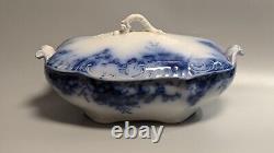 Johnson Bros Peach Royal Flow Blue Large Covered Vegetable Bowl