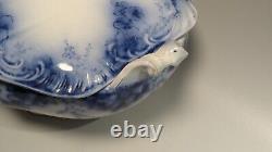 Johnson Bros Peach Royal Flow Blue Large Covered Vegetable Bowl