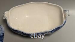 Johnson Bros Peach Royal Flow Blue Large Covered Vegetable Bowl