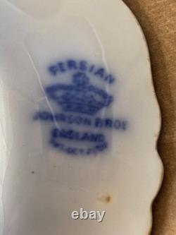 Johnson Bros Persian Flow Blue Persian Serving Bowl & 5 Berry Bowls