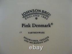 Johnson Bros Pink Denmark Earthenware Dinnerware Set for 13+ -77 Pcs -Very Nice