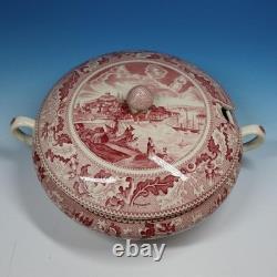 Johnson Bros Pink Historic America Rare Handled Soup Tureen 10 inches