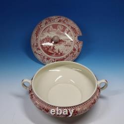 Johnson Bros Pink Historic America Rare Handled Soup Tureen 10 inches