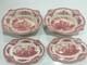 Johnson Bros Pink Old Britain Castles 4 Pieces Oval Bowls /relish Underplate