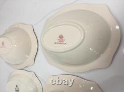 Johnson Bros Pink Old Britain Castles 4 Pieces Oval Bowls /Relish Underplate