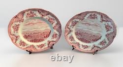 Johnson Bros. Pink Old Britain Castles England Salad Plates Set of 2