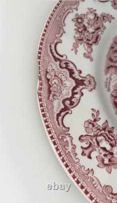 Johnson Bros. Pink Old Britain Castles England Salad Plates Set of 2