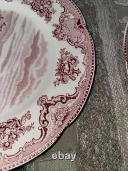 Johnson Bros. Pink Old Britain Castles England Salad Plates Set of 2