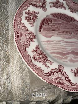 Johnson Bros. Pink Old Britain Castles England Salad Plates Set of 2