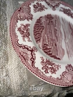 Johnson Bros. Pink Old Britain Castles England Salad Plates Set of 2