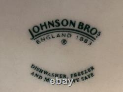 Johnson Bros Pink TransferWare Old Britain Castles 9 Wide Rim Soup Bowl Set/6