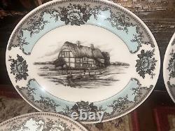 Johnson Bros. River Scenes Beautiful New 49 Piece Set all Accent Dinner Plates