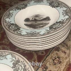 Johnson Bros. River Scenes Beautiful New 49 Piece Set all Accent Dinner Plates