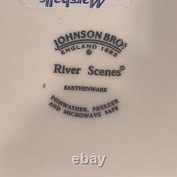 Johnson Bros. River Scenes Beautiful New 49 Piece Set all Accent Dinner Plates